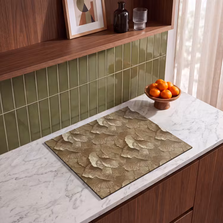 Protection plaque induction - Organic - Motif - Feuilles - Or — 4