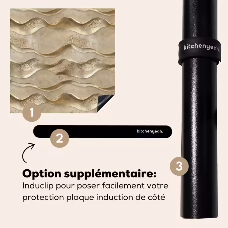 Protection plaque induction - Vagues - Motif - Or — 8
