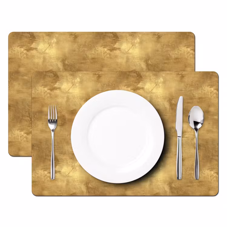 Set de table – 6 pièces - Industriel - Texture - Or — 2