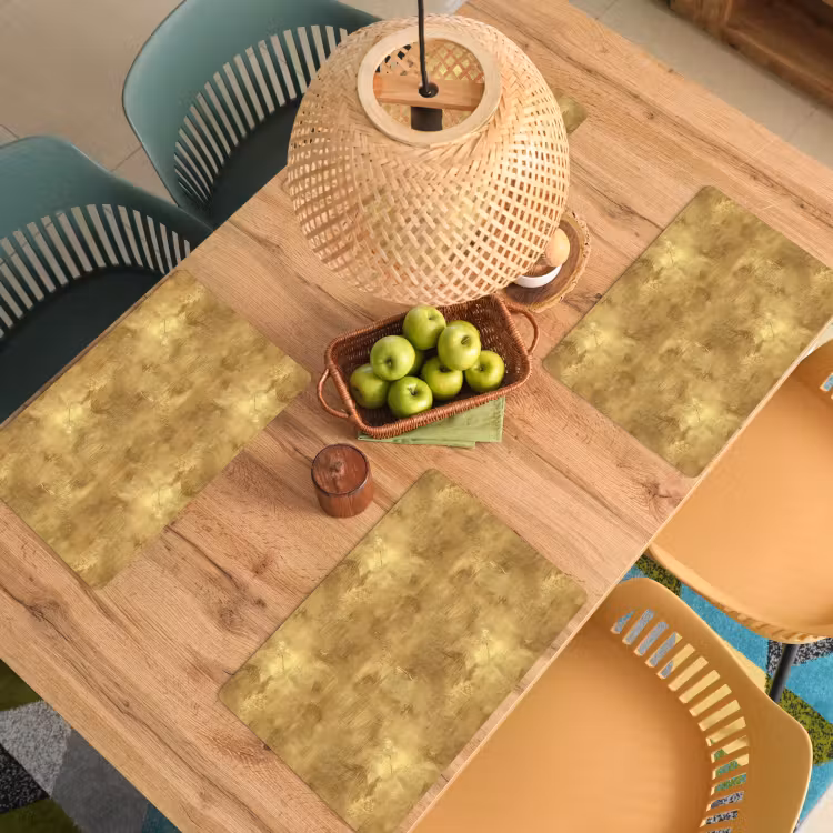 Set de table – 6 pièces - Industriel - Texture - Or — 3