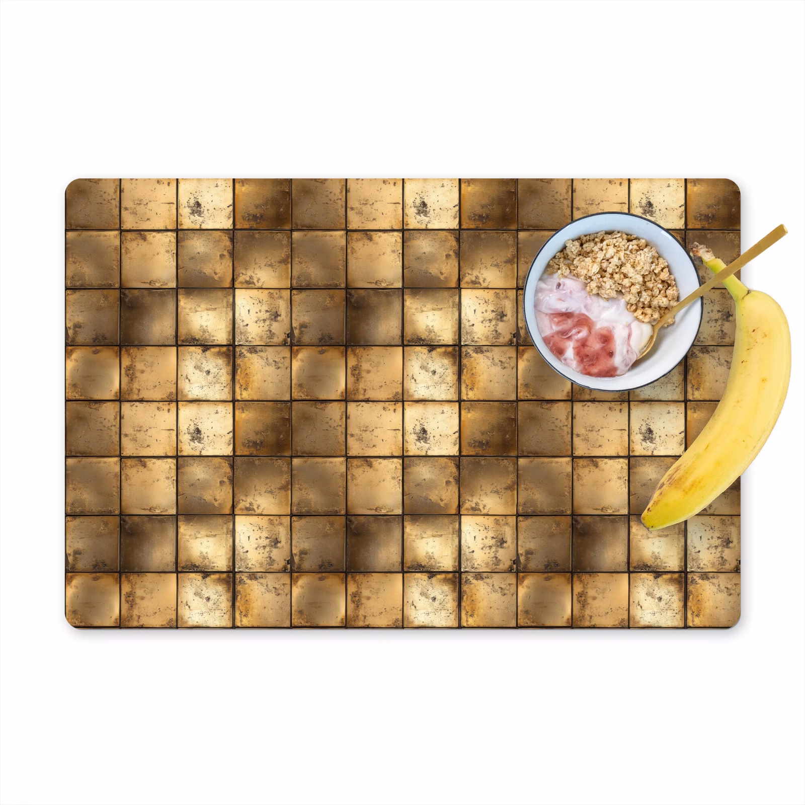 Set de table – 6 pièces - Géométrique - Carreaux - Or — 1