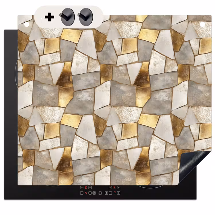 Protection à induction avec crochets - Mosaïque - Marbre - Or — 3