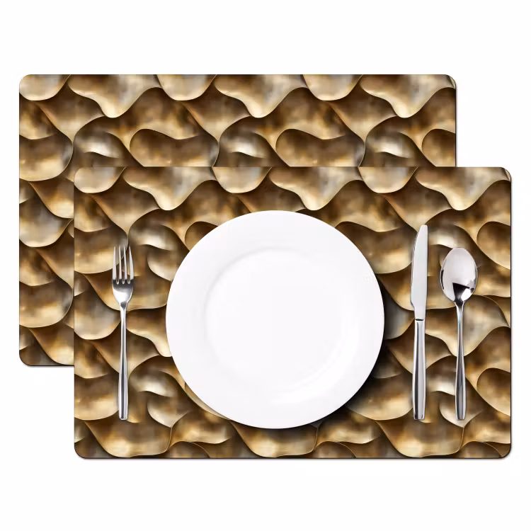 Set de table – 6 pièces - Abstrait - Antique - Or — 2