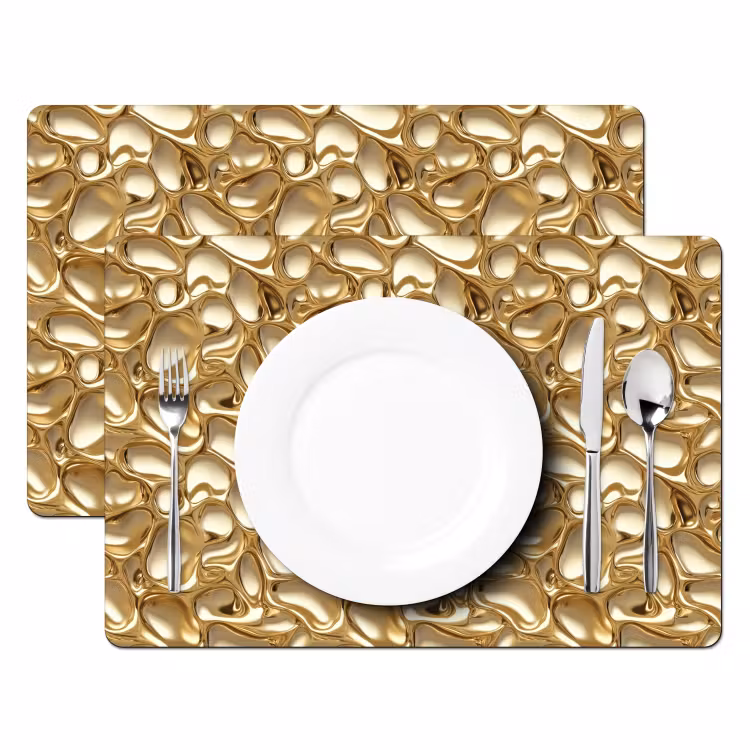 Set de table – 6 pièces - Abstrait - Moderne - Or — 2