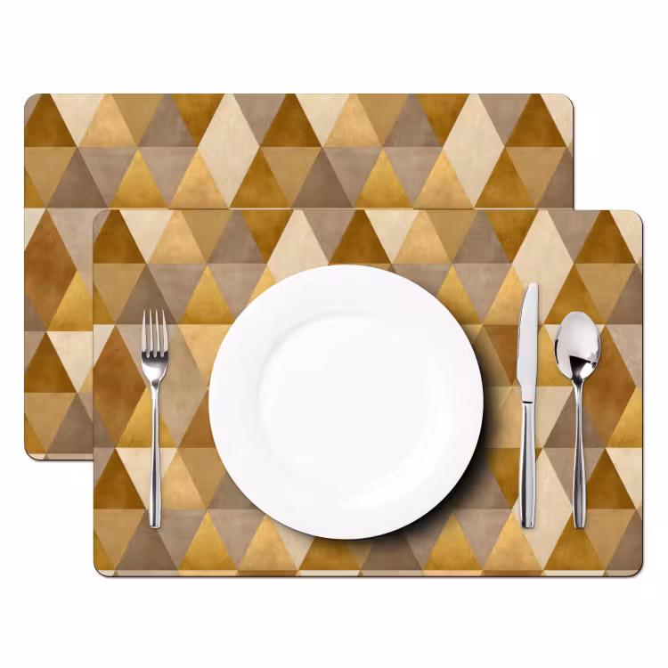 Set de table – 6 pièces - Géométrique - Triangle - Or — 2