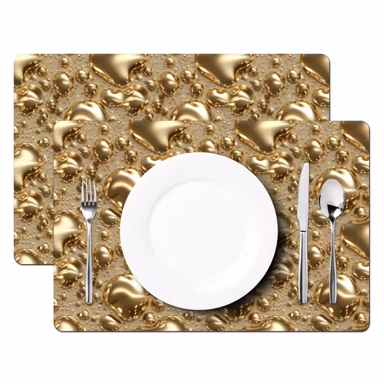Set de table – 6 pièces - Gouttelettes - Organic - Gold — 2