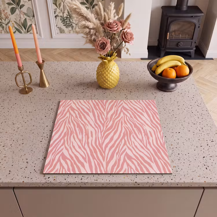 Protection plaque induction - Zebra - Imprimé - Rose — 3