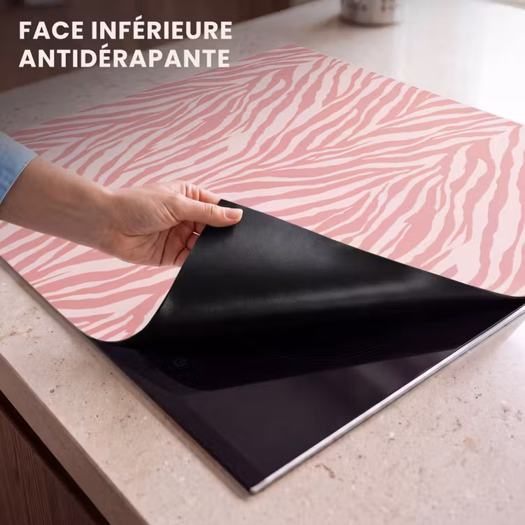 Protection plaque induction - Zebra - Imprimé - Rose — 7