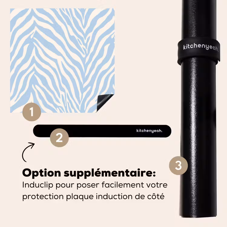 Protection plaque induction - Zèbre - Motif - Bleu - Blanc — 8