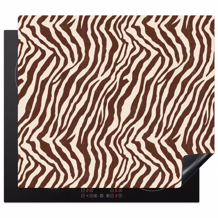 Protection plaque induction - Zèbre - Motif - Noir - Blanc — 1
