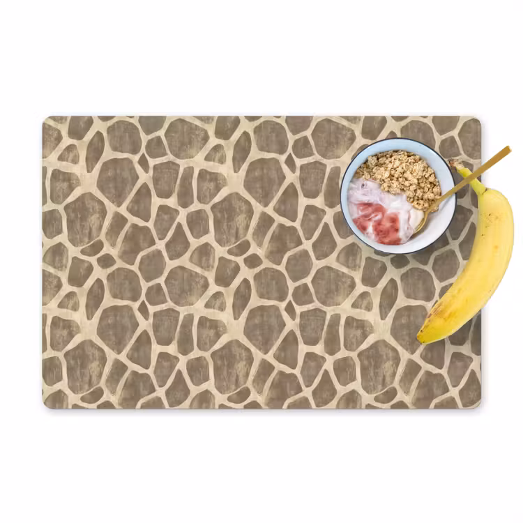Set de table – 6 pièces - Girafe - Motif - Beige - Brown — 1