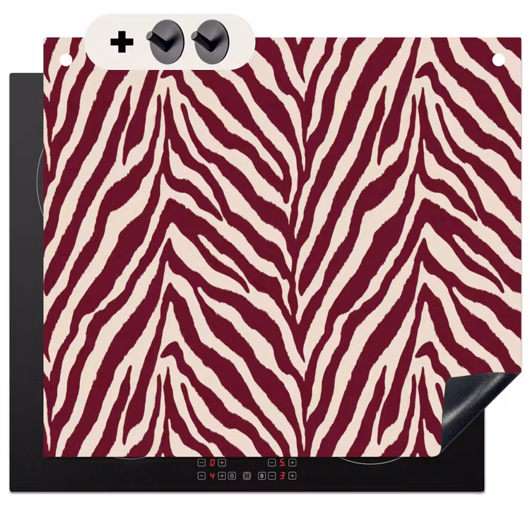 Protection à induction avec crochets - Zebra - Motif - Bordeaux - Rouge — 3