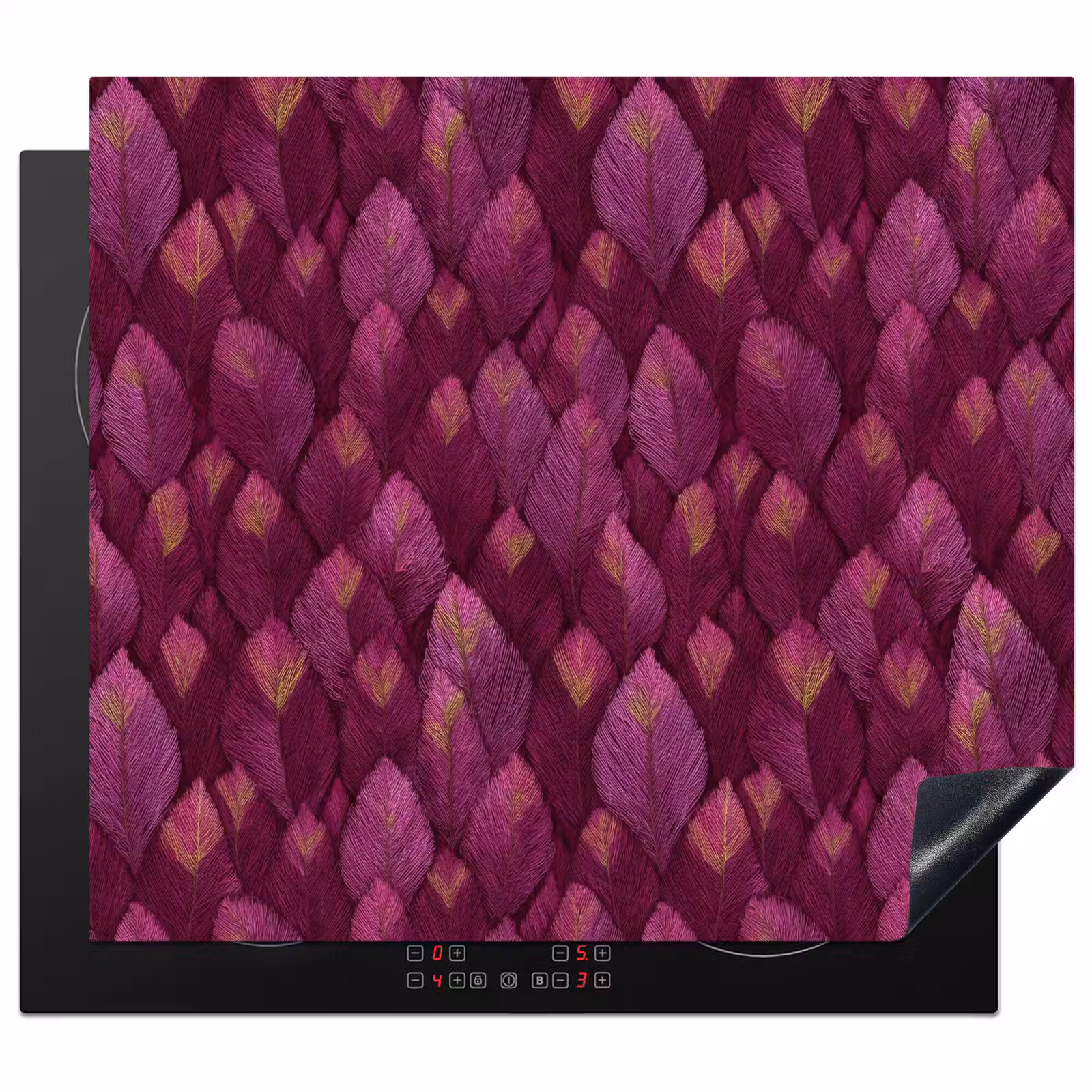 Protection plaque induction - Feuilles - Motif - Bourgogne — 1