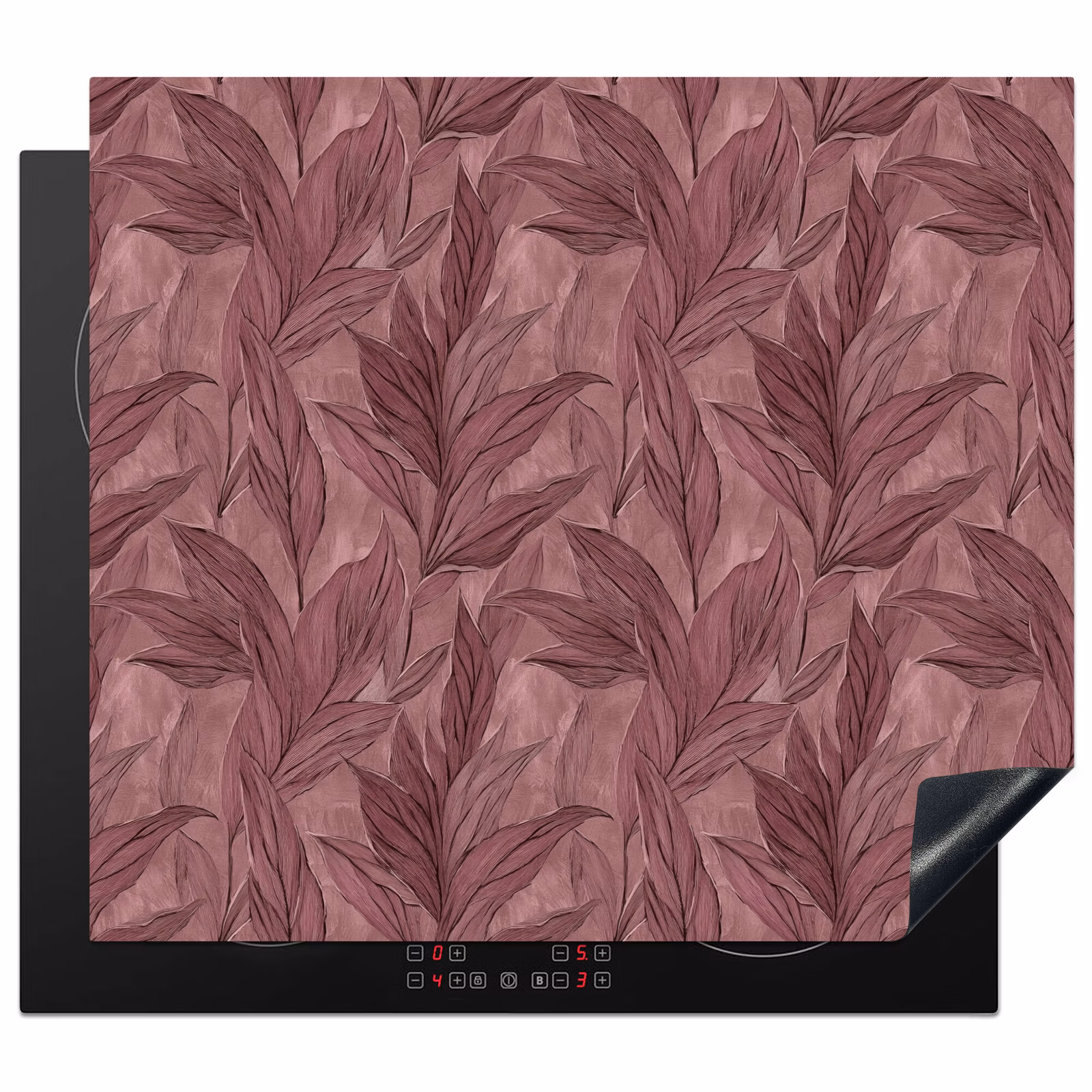 Protection plaque induction - Feuilles - Motif - Violet — 1