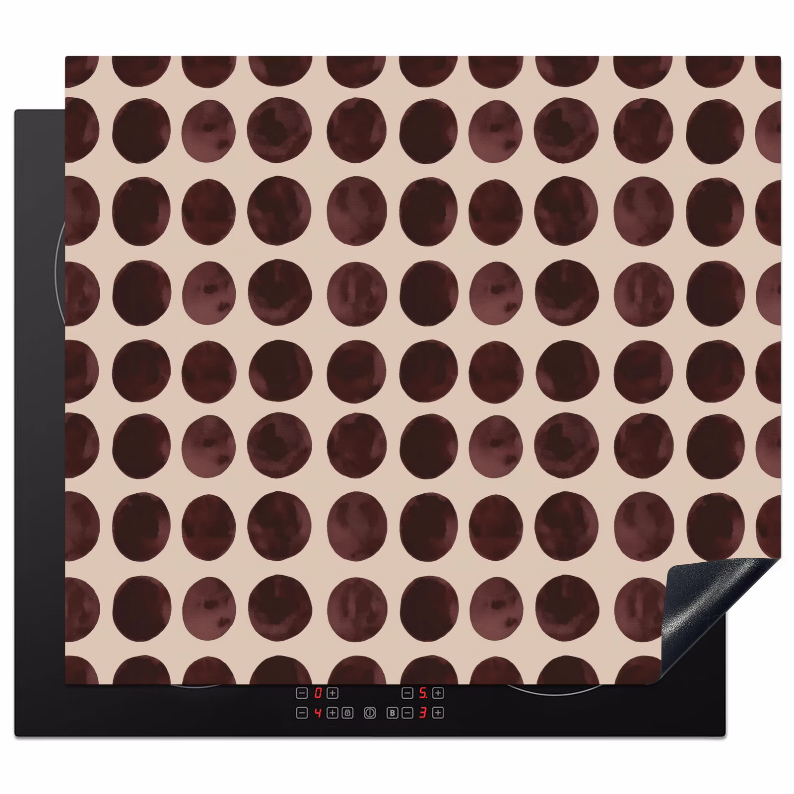 Protection plaque induction - Pois - Motif - Marron — 1