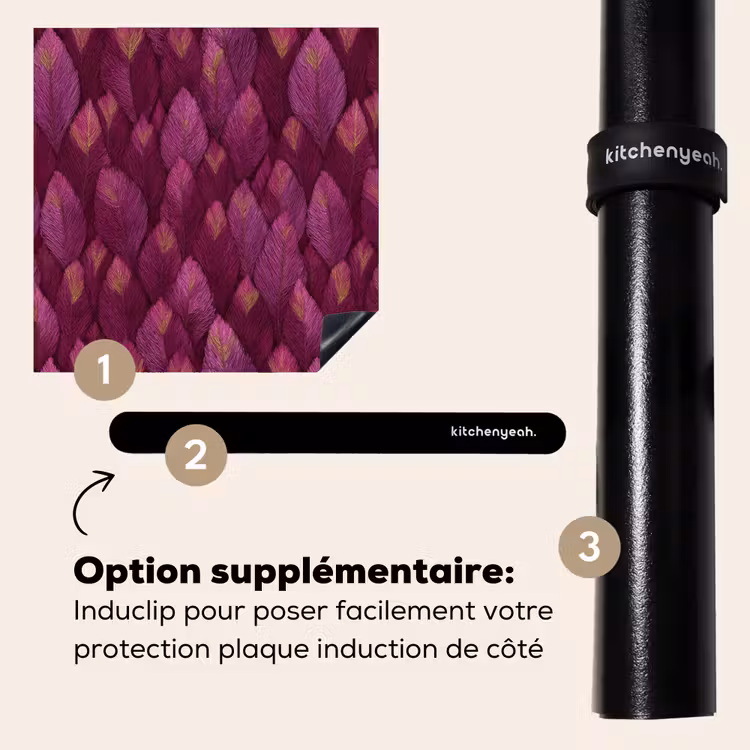 Protection plaque induction - Feuilles - Motif - Bourgogne — 8