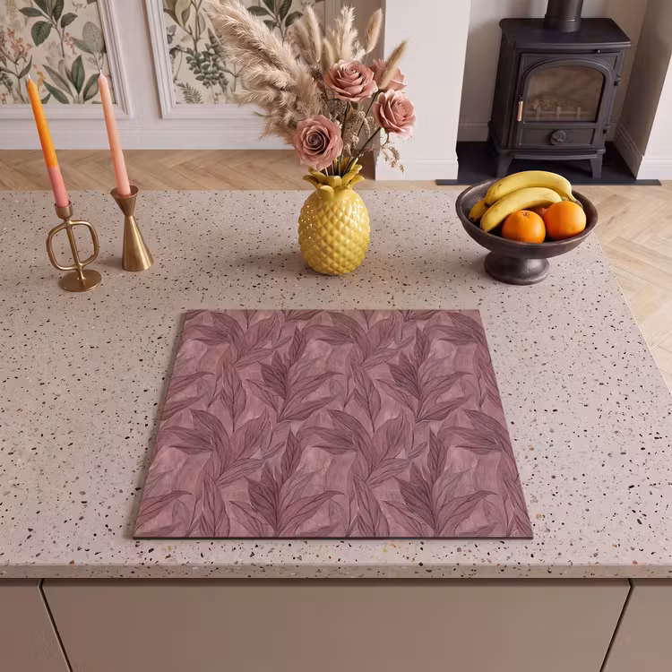 Protection plaque induction - Feuilles - Motif - Violet — 3