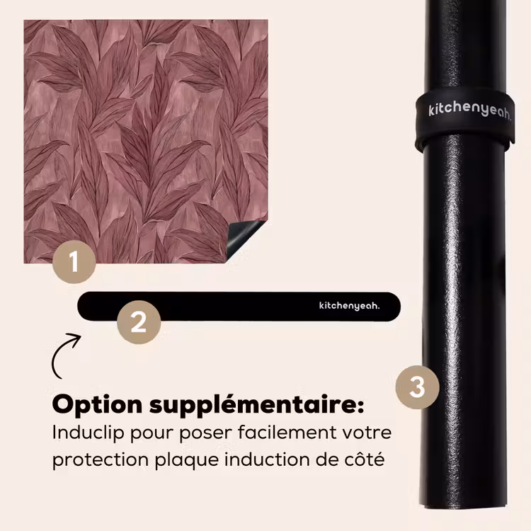 Protection plaque induction - Feuilles - Motif - Violet — 8