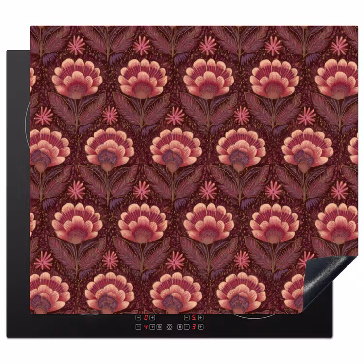 Protection plaque induction - Fleurs - Eventail - Violet — 1