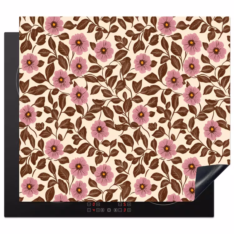 Protection plaque induction - Fleurs - feuilles - colorées — 1