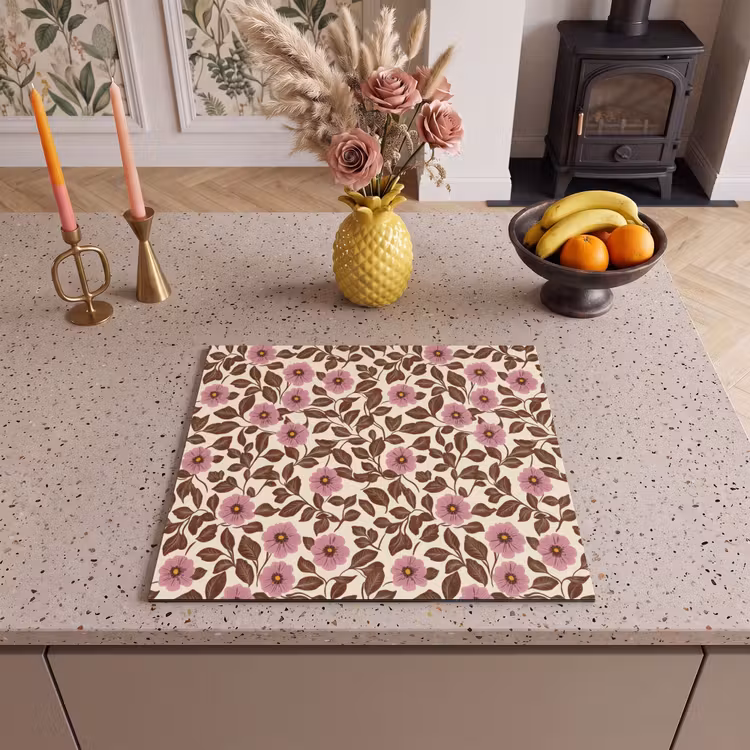 Protection plaque induction - Fleurs - feuilles - colorées — 3