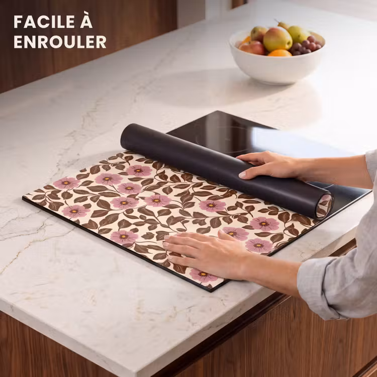 Protection plaque induction - Fleurs - feuilles - colorées — 6