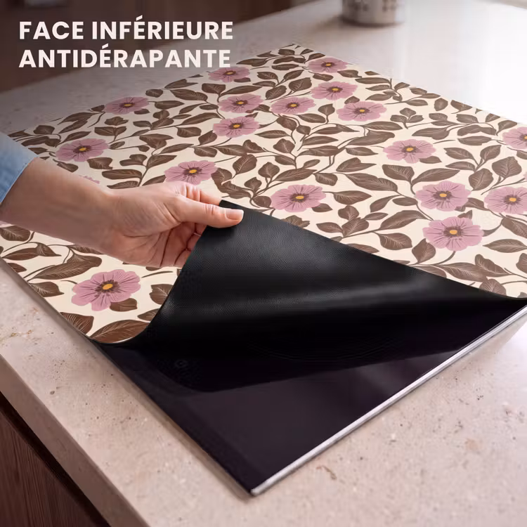 Protection plaque induction - Fleurs - feuilles - colorées — 7
