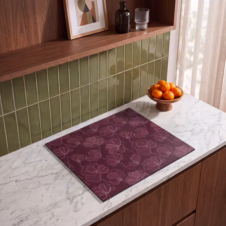 Protection plaque induction - Fleurs - Motif - Bourgogne — 4