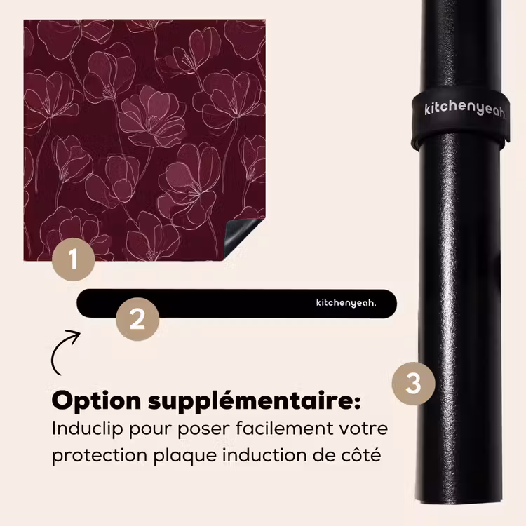 Protection plaque induction - Fleurs - Motif - Bourgogne — 8