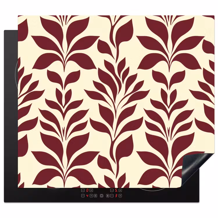 Protection plaque induction - Abstrait - Feuilles - Bourgogne — 1