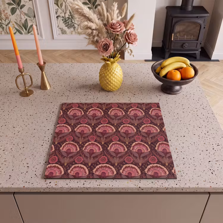 Protection plaque induction - Antiquités - Fleurs - Coloré — 3