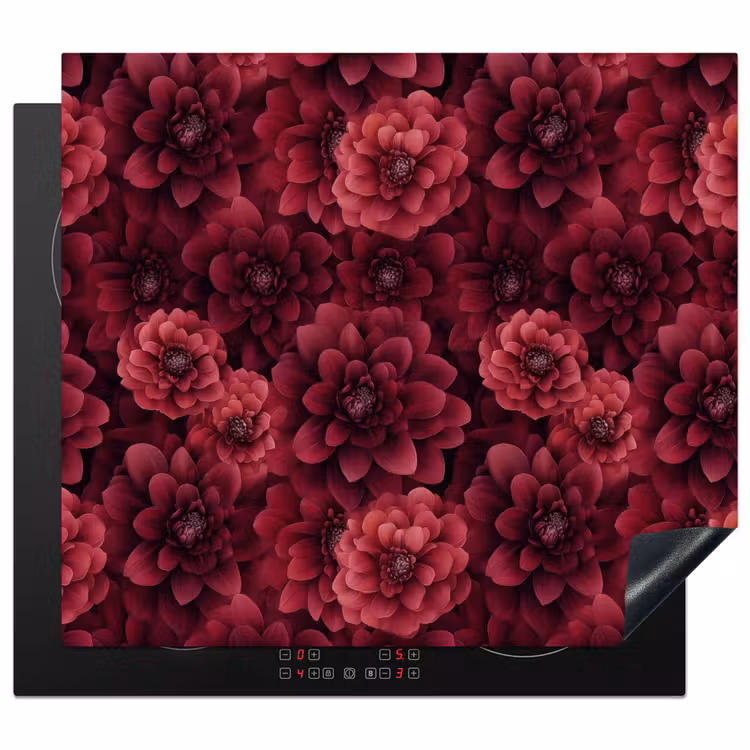 Protection plaque induction - Dahlias - Fleurs - Rouge — 1