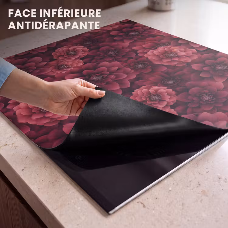 Protection plaque induction - Dahlias - Fleurs - Rouge — 7