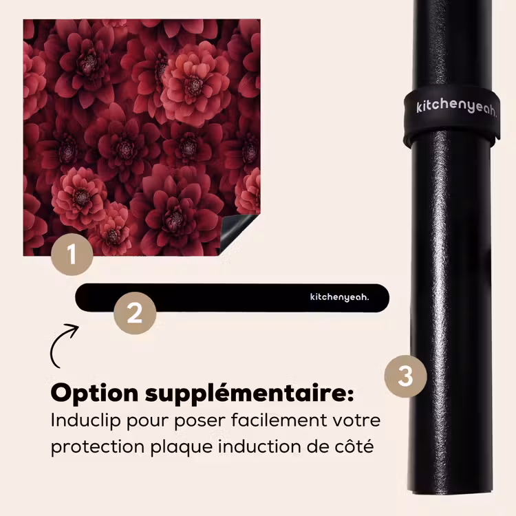 Protection plaque induction - Dahlias - Fleurs - Rouge — 8