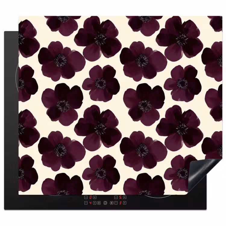 Protection plaque induction - Fleurs - Aquarelle - Violet — 1