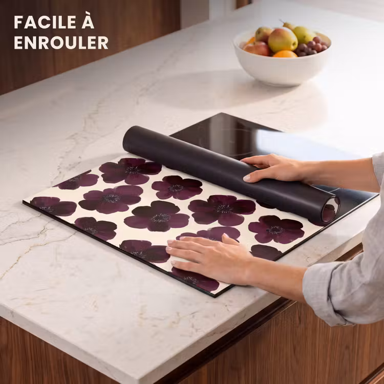 Protection plaque induction - Fleurs - Aquarelle - Violet — 6