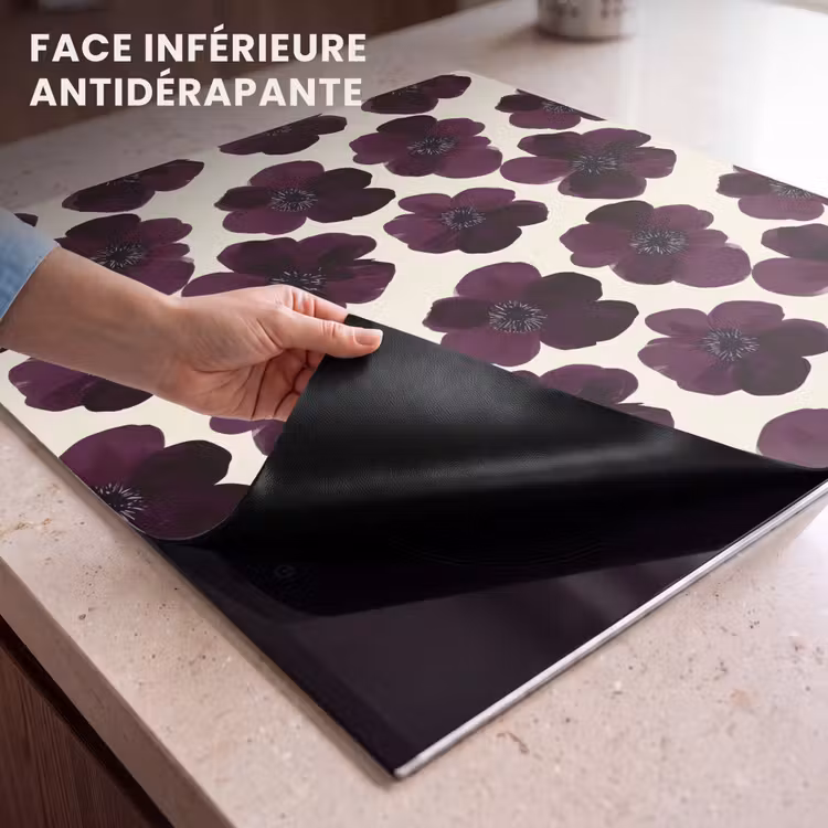 Protection plaque induction - Fleurs - Aquarelle - Violet — 7
