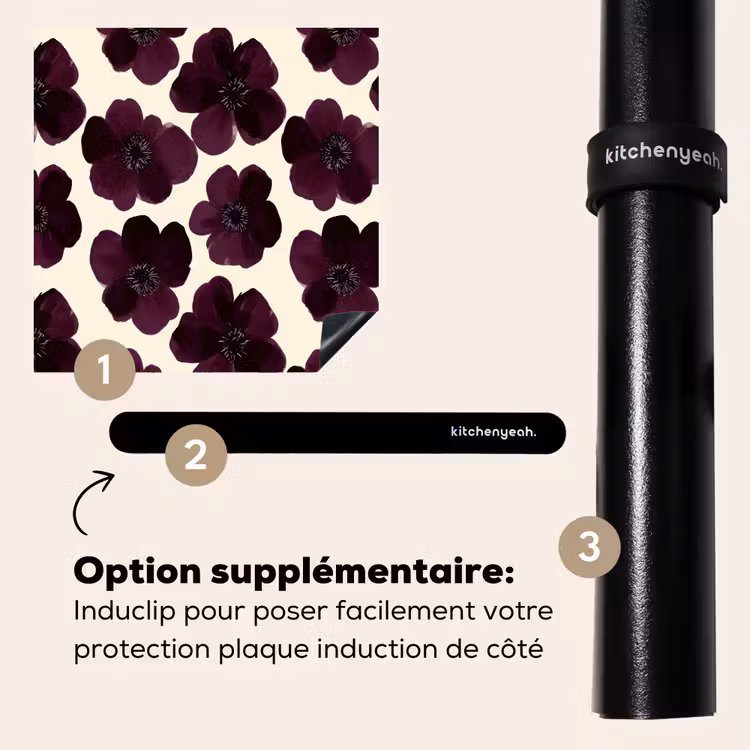 Protection plaque induction - Fleurs - Aquarelle - Violet — 8