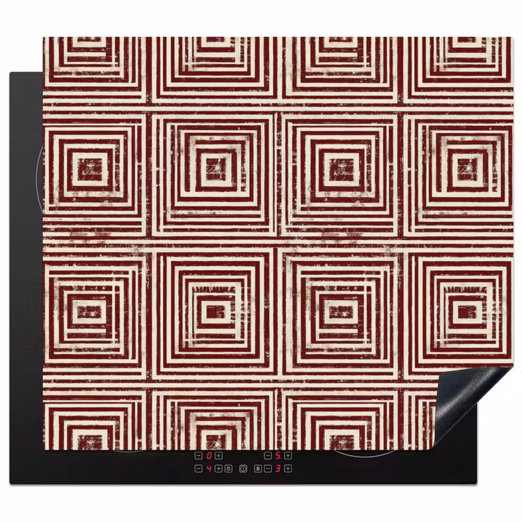 Protection plaque induction - Géométrique - Motif - Rouge — 1