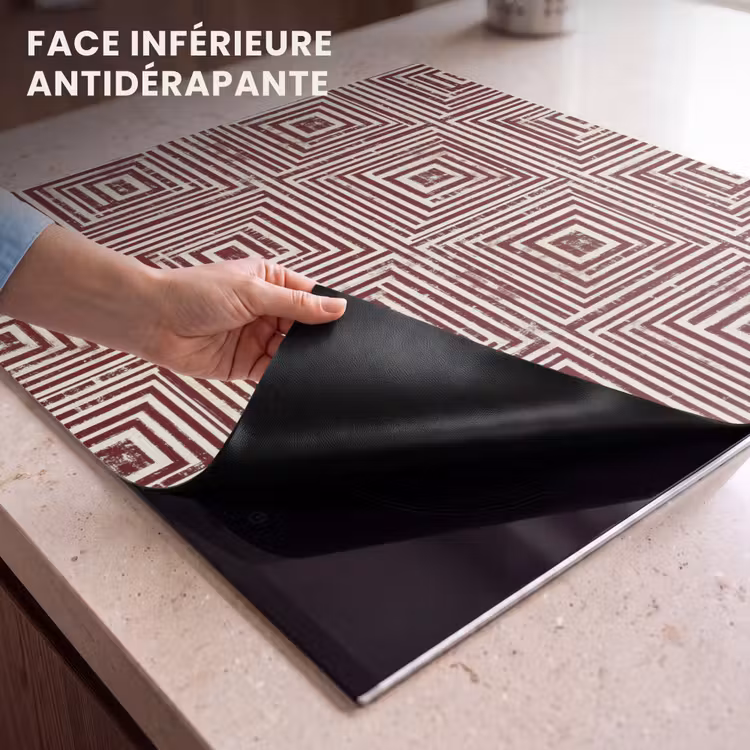 Protection plaque induction - Géométrique - Motif - Rouge — 7