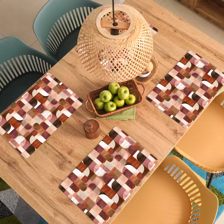 Set de table – 6 pièces - Géométrie - Moderne - Rétro — 3