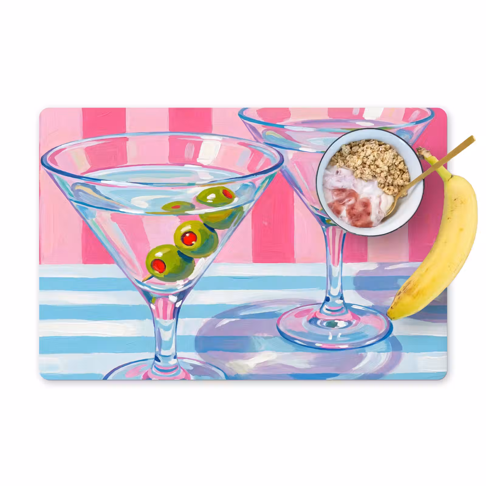 Set de table – 6 pièces - Cocktail - Olives - Art - Moderne - Rose — 1