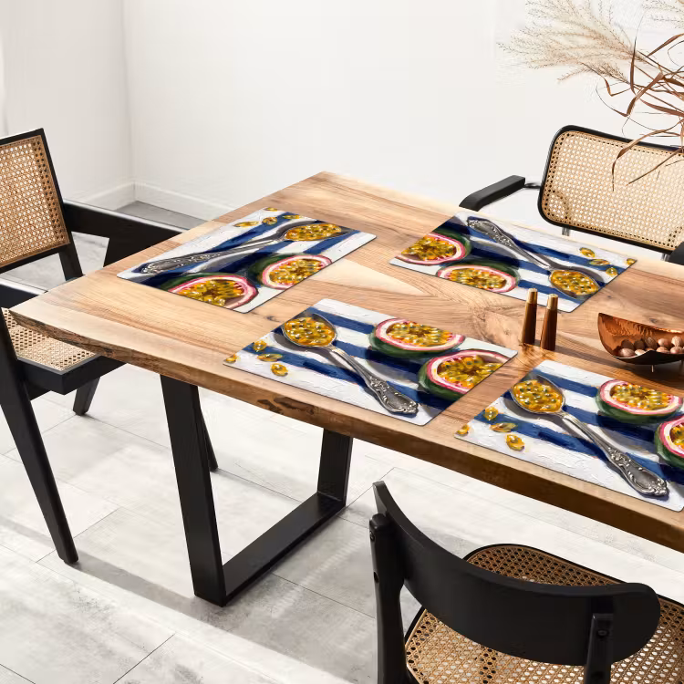 Set de table – 6 pièces - Cuisine - Fruit de la passion - Tropicale - Moderne - Colorée — 4