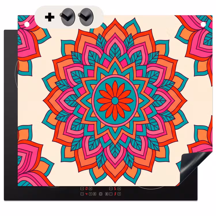 Protection à induction avec crochets - Mandala - Motif - Abstrait - Coloré - Moderne — 3