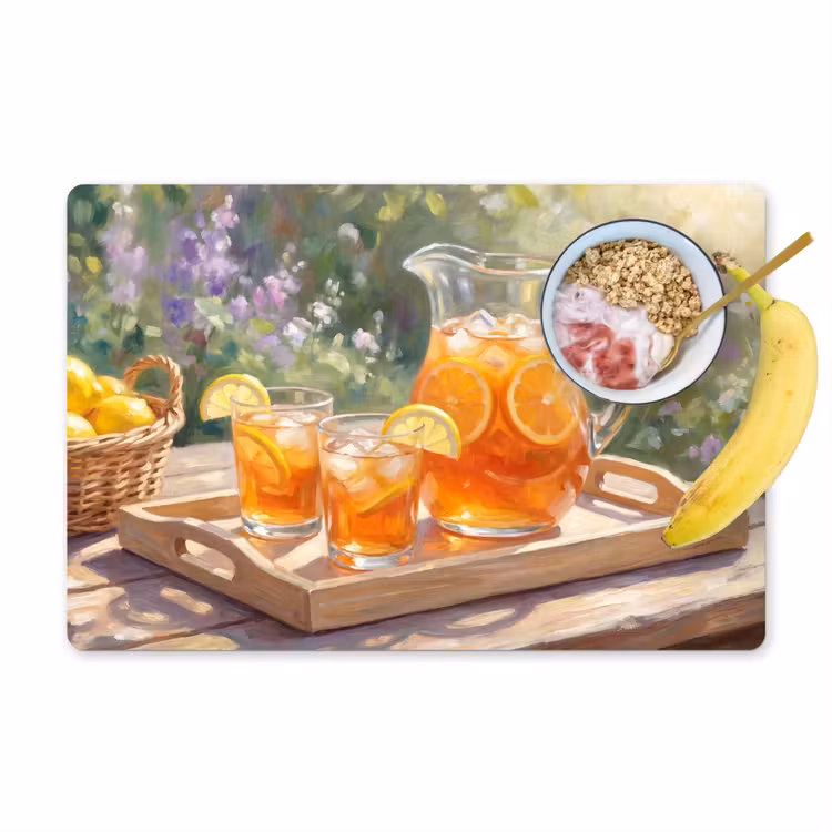 Set de table – 6 pièces - Boisson - Citron - Été - Jardin - Jaune — 1