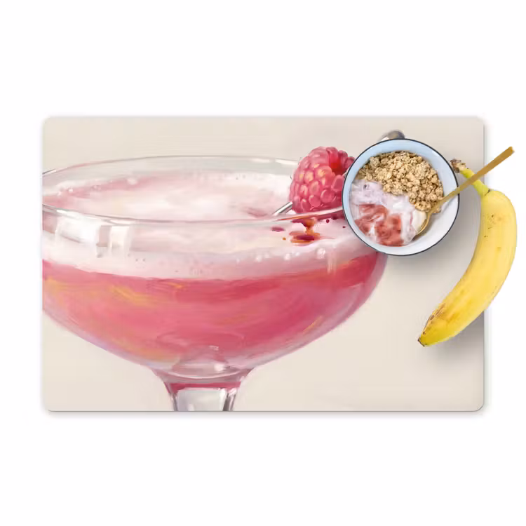 Set de table – 6 pièces - Cocktail - Framboise - Boisson - Moderne - Rose — 1