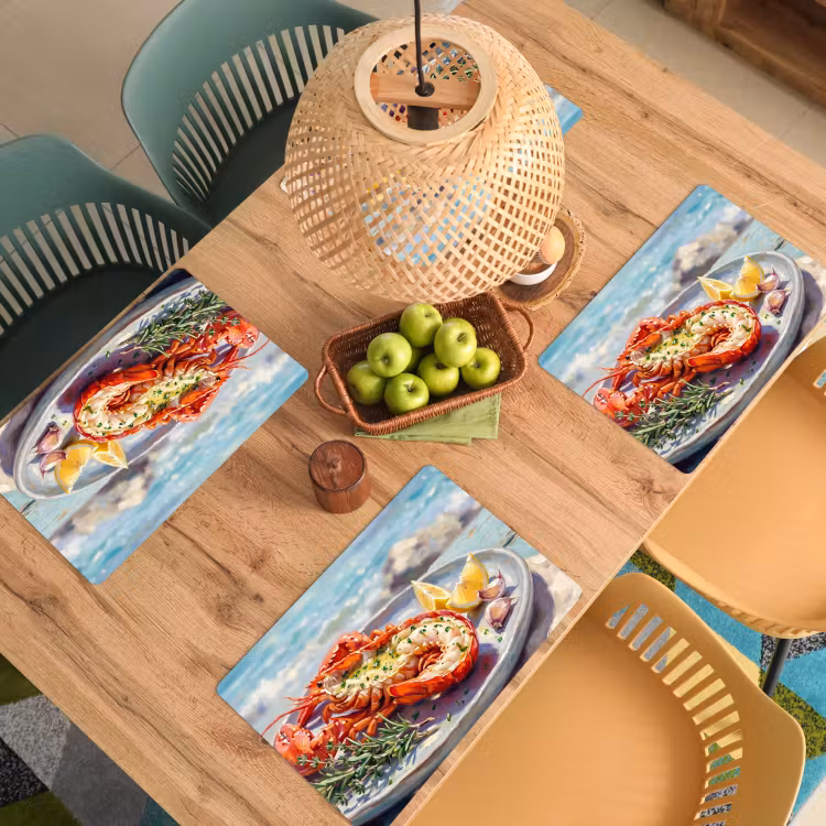 Set de table – 6 pièces - Cuisine - Mer - Côte - Moderne - Bleu — 3