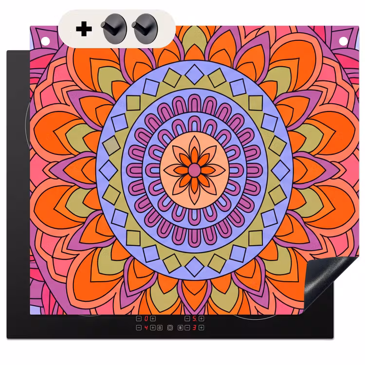 Protection à induction avec crochets - Mandala - Cercle - Abstrait - Coloré - Motif — 3