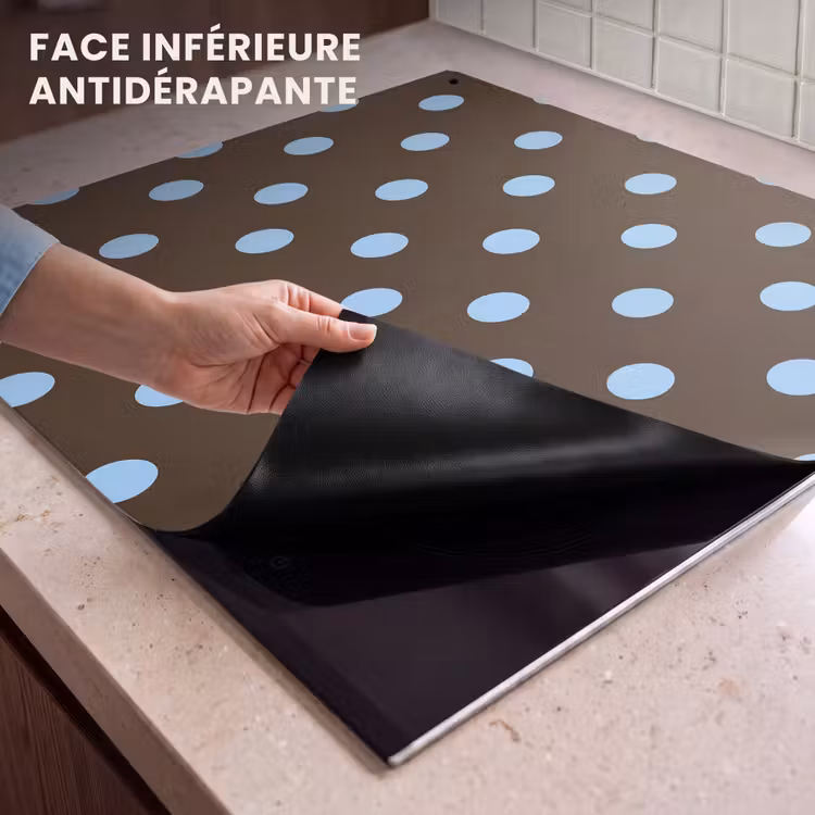 Protection à induction avec crochets - Classique - Points - Marron — 4
