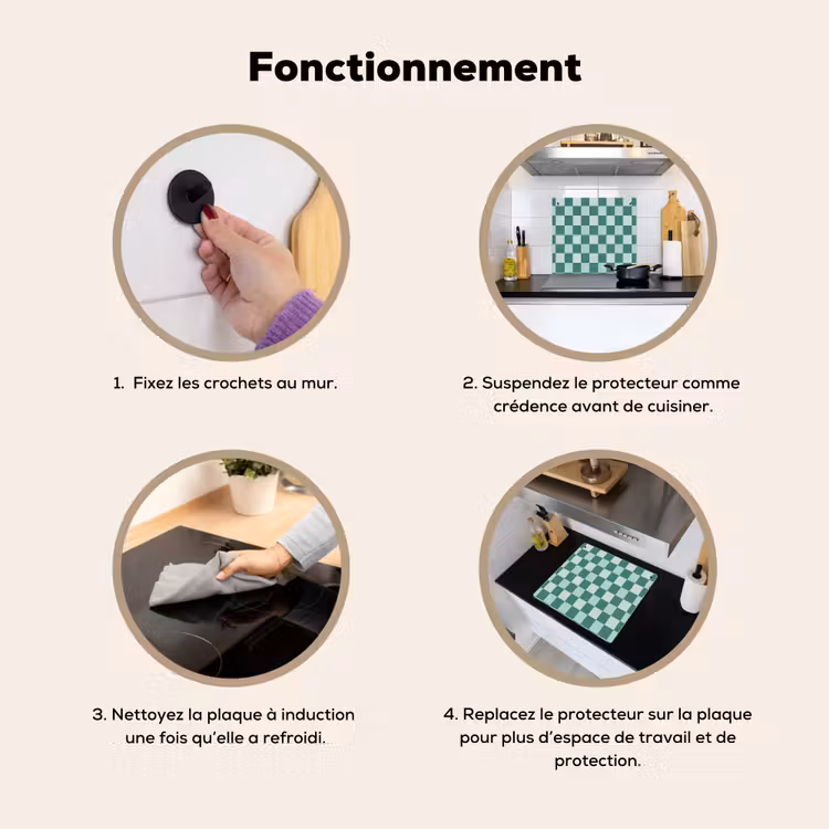 Protection à induction avec crochets - Échecs - Classique - Vert — 7